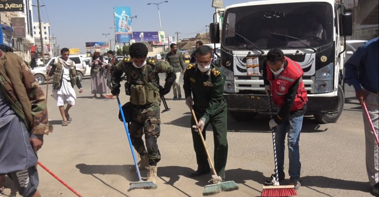 مدير عام شرطة محافظة صنعاء يدشن حملة النظافة الشاملة