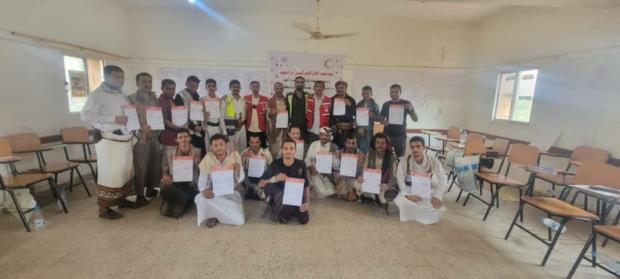 المحويت.. اختتام دورة تدريبية لمنتسبي الجانب التعبوي في مجال الاستجابة للطوارئ والكوارث بمديرية ملحان